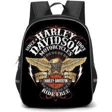 Motorbike Harley Davidson Backpack StudentPack - Motorbike Harley Davidson Vintage Sticker Art On Black Background