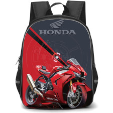 Motorbike Honda Backpack StudentPack - Motorbike Honda CBR 1000RR Illustration Art Poster On Red Gray Background