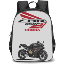 Motorbike Honda Backpack StudentPack - Motorbike Honda CBR 650F Illustration Art On Gray Background