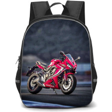 Motorbike Honda Backpack StudentPack - Motorbike Honda CBR650R Red On a Blur Background