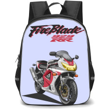 Motorbike Honda Backpack StudentPack - Motorbike Honda CBR 929RR Fireblade 2000 On Purple Background