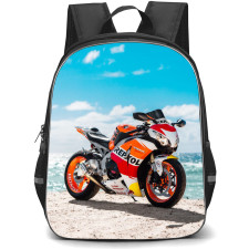 Motorbike Honda Backpack StudentPack - Motorbike Honda Repsol CBR1000RR In The Beach Poster