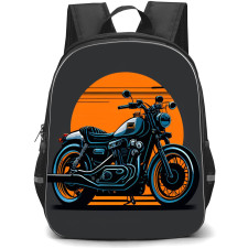 Motorbike Backpack StudentPack - Motorbike Illustration Art Sun Background