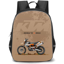Motorbike KTM Backpack StudentPack - Motorbike KTM 690 ENDURO R Illustration On Brown Background