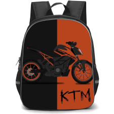 Motorbike KTM Backpack StudentPack - Motorbike KTM Duke Orange Black Illustration Art