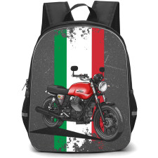 Motorbike Moto Guzzi Backpack StudentPack - Motorbike Moto Guzzi V7 Illustration Art On Italian Flag Poster