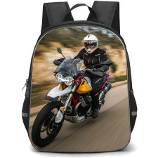 Motorbike Moto Guzzi Backpack StudentPack - Motorbike Moto Guzzi V85 TT Running On Street Poster