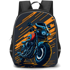 Motorbike Backpack StudentPack - Motorbike Retro Illustration Art On Dark Background