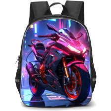 Motorbike Backpack StudentPack - Motorbike A Superbike Digital Art With Neon Effect Poster