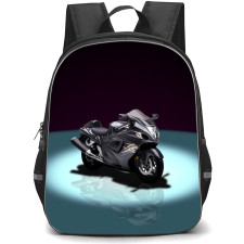 Motorbike Suzuki Backpack StudentPack - Motorbike Suzuki Hayabusa Black On Spot Light Poster