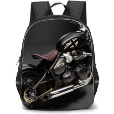 Motorbike Triumph Backpack StudentPack - Motorbike Triumph Bonneville Bobber TFC On Dark Background