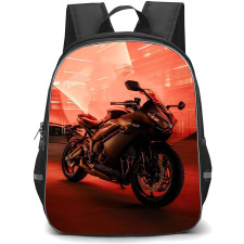 Motorbike Triumph Backpack StudentPack - Motorbike Triumph Daytona 660 On Red Light Effect Poster