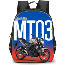 Motorbike Yamaha Backpack StudentPack - Motorbike Yamaha MT 03 On Blue Red Background