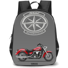 Motorbike Yamaha Backpack StudentPack - Motorbike Yamaha V-Star 1300 On Gray Background