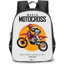 Motocross Backpack StudentPack - Motocross Championship Illustration Art Sticker