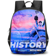 Motocross Eli Tomac Backpack StudentPack - Motocross Eli Tomac Most Podiums In History Poster