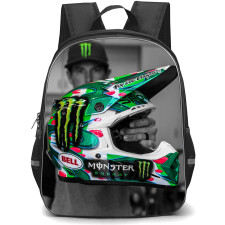 Motocross Jeremy McGrath Backpack StudentPack - Motocross Jeremy McGrath Holding Bell Powersports Helmet