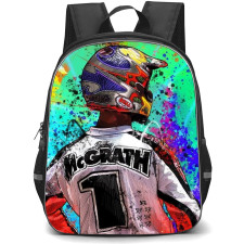 Motocross Jeremy McGrath Backpack StudentPack - Motocross Jeremy McGrath Standing Back Illustration Art