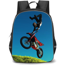Motocross Ricky Carmichael Backpack StudentPack - Motocross Ricky Carmichael Jumping On Blue Sky Background