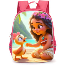 Moana Backpack StudentPack - Baby Moana with Hei Hei on Beach