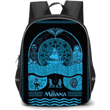 Moana Backpack StudentPack - Blue and Black Symbolic Frame Art