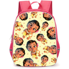 Moana Backpack StudentPack - Little Moana with Flowers Pattern Art