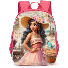 Moana Backpack StudentPack - Moana Vintage Pink Collage Art