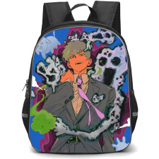 Mob Psycho 100 Arataka Reigen Backpack StudentPack - Arataka Reigen With Spiritual Xinlong Anime Art On Blue Background