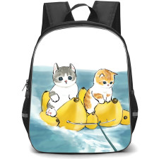 Mofusand School Backpack StudentPack - Cat Riding Banana Boat Illustration