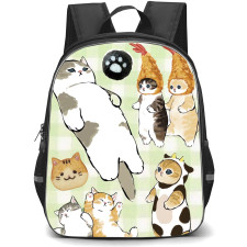 Mofusand School Backpack StudentPack - Characters Collage Checkered Background