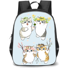 Mofusand School Backpack StudentPack - Characters Wearing Flower Crown Illustration