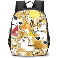 Mofusand School Backpack StudentPack - Orange Cat Collage