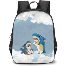 Mofusand School Backpack StudentPack - Shark Cat Cloud Background