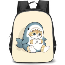 Mofusand School Backpack StudentPack - Shark Cat Portrait Yellow Background