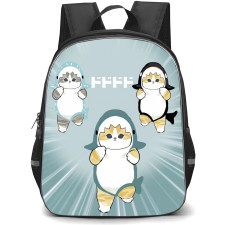 Mofusand School Backpack StudentPack - Shark Cat Running Illustration
