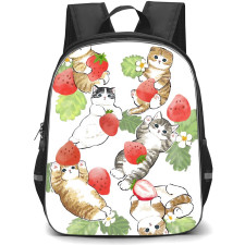 Mofusand School Backpack StudentPack - Strawberry Cat Sleeping Illustration