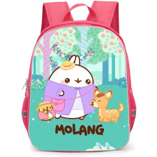 Molang Backpack School Bag StudentPack - Chick And Deer Smile Series Poster