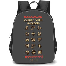 Monster Hunter Backpack Student Pack - Choose Your Weapon Pixel Art