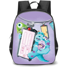 Monster INC Backpack StudentPack - Sulley Mike And Boo Run Away