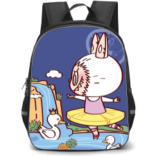 The Monsters Labubu Pop Mart Backpack StudentPack - Dancing in the River with Ducks