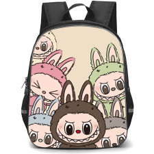 The Monsters Labubu Pop Mart Backpack StudentPack - The Monsters Labubu Group Portrait Drawing Art Poster