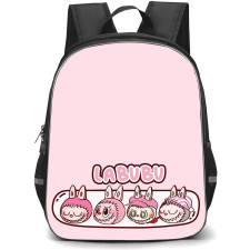 The Monsters Labubu Pop Mart Backpack StudentPack - The Monsters Labubu Kawaii Design With Four Expressions Poster