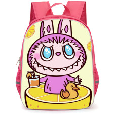 The Monsters Labubu Pop Mart Backpack StudentPack - Labubu Fruits Drinking Lemonade