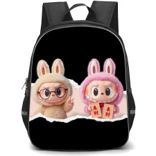 The Monsters Labubu Backpack School Bag StudentPack - Paper Ripped Peace Portrait Poster