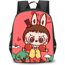 The Monsters Labubu Pop Mart Backpack StudentPack - Smack Watermelon Red Background