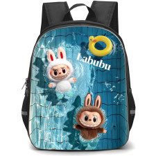 The Monsters Labubu Backpack School Bag StudentPack - Swimming Pool Portrait Poster