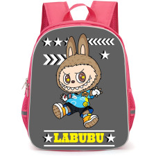 The Monsters Labubu Pop Mart Backpack StudentPack - The Monsters Labubu Takes Deep Ellum On Gray Background