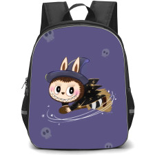The Monsters Labubu Pop Mart Backpack StudentPack - Witch Flying on Broom