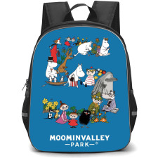 Moominvalley Backpack StudentPack - Characters Blue Background