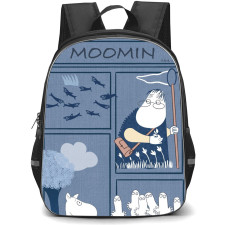 Moominvalley Backpack StudentPack - Characters Comic Art Blue Background